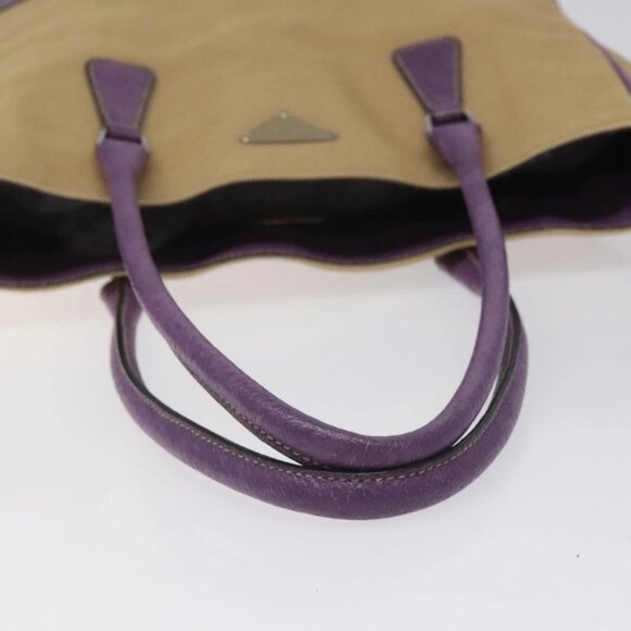 PRADA Tote Bag Canvas Beige Auth - Picture 9 of 16